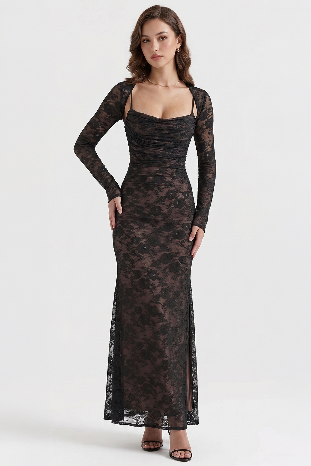 Briana Bustier Maxi Dress with Matching Bolero