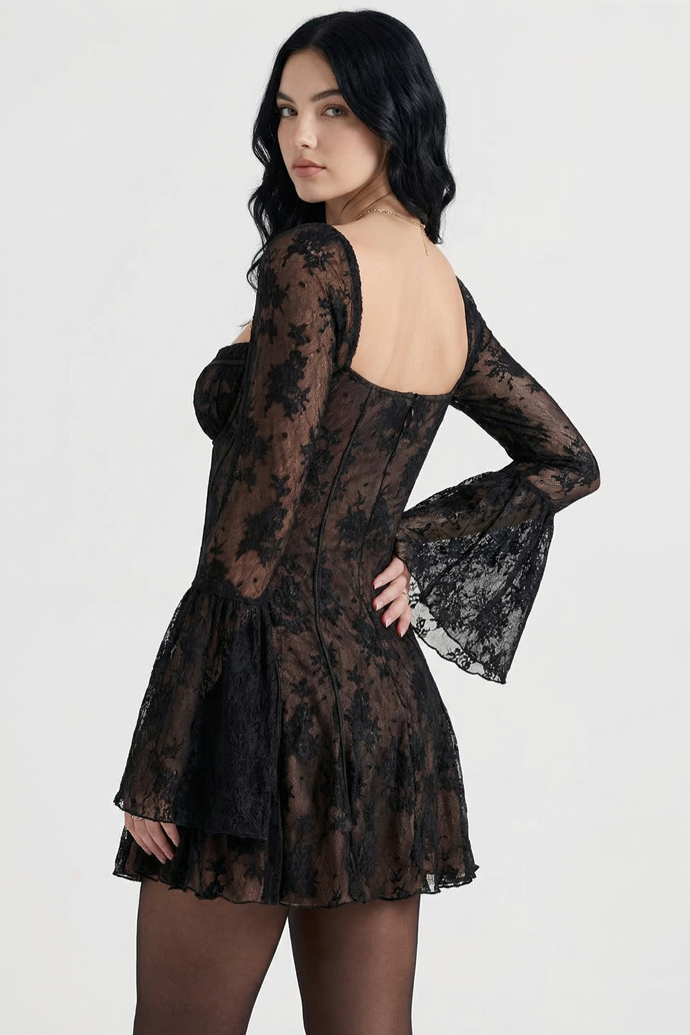Maite Long-Sleeve Mini Dress
