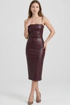 Jamile Faux Leather Bustier Dress