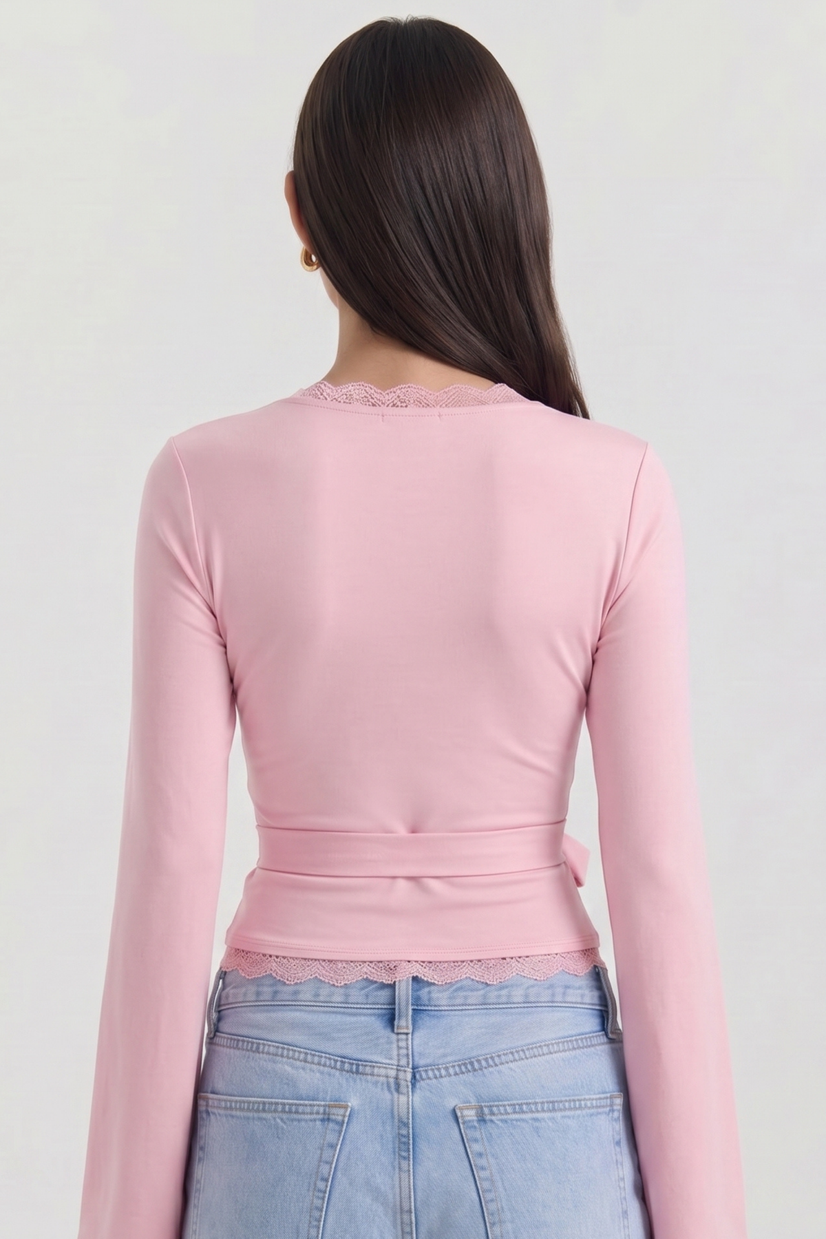 Zaya Wrap Blouse with Lace Details