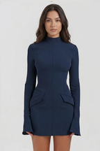 Kayla Long-Sleeve Mini Dress