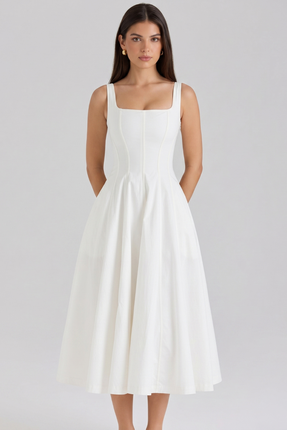 Magnólia Bustier Midi Dress