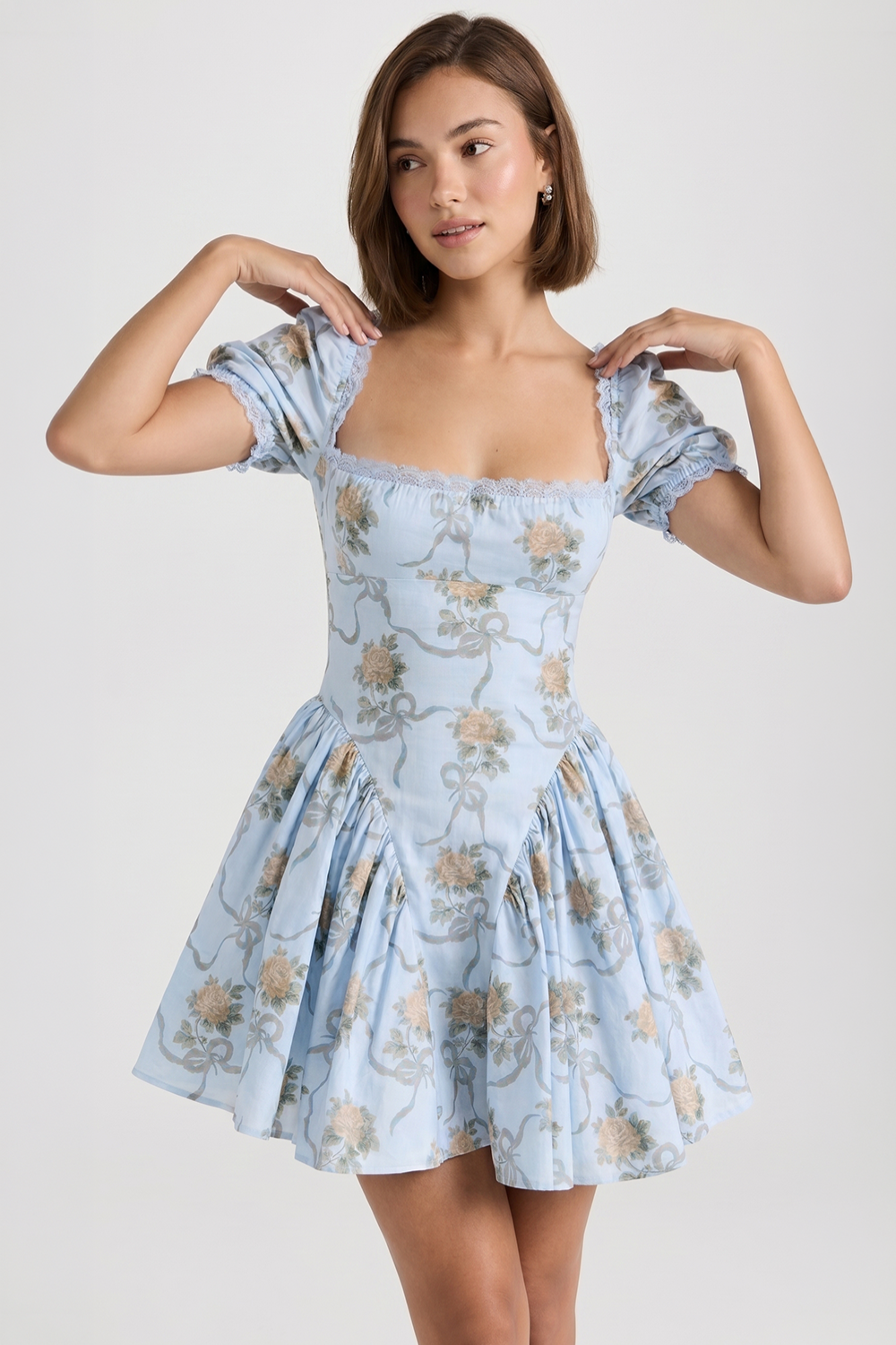 Pérola Mini Dress with Puff Sleeves