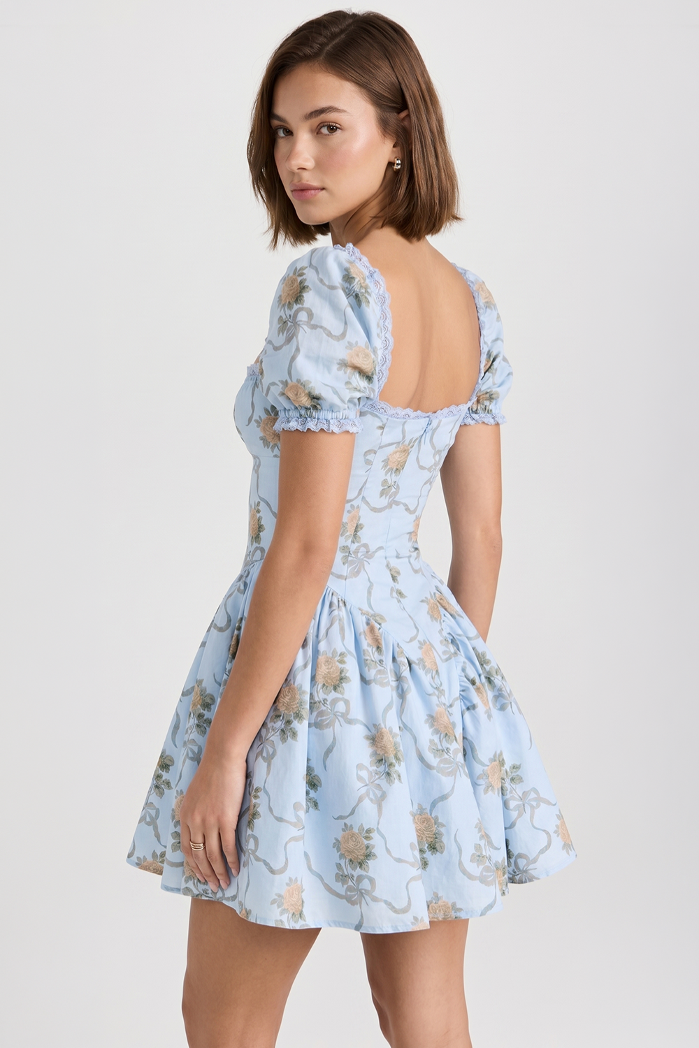 Pérola Mini Dress with Puff Sleeves