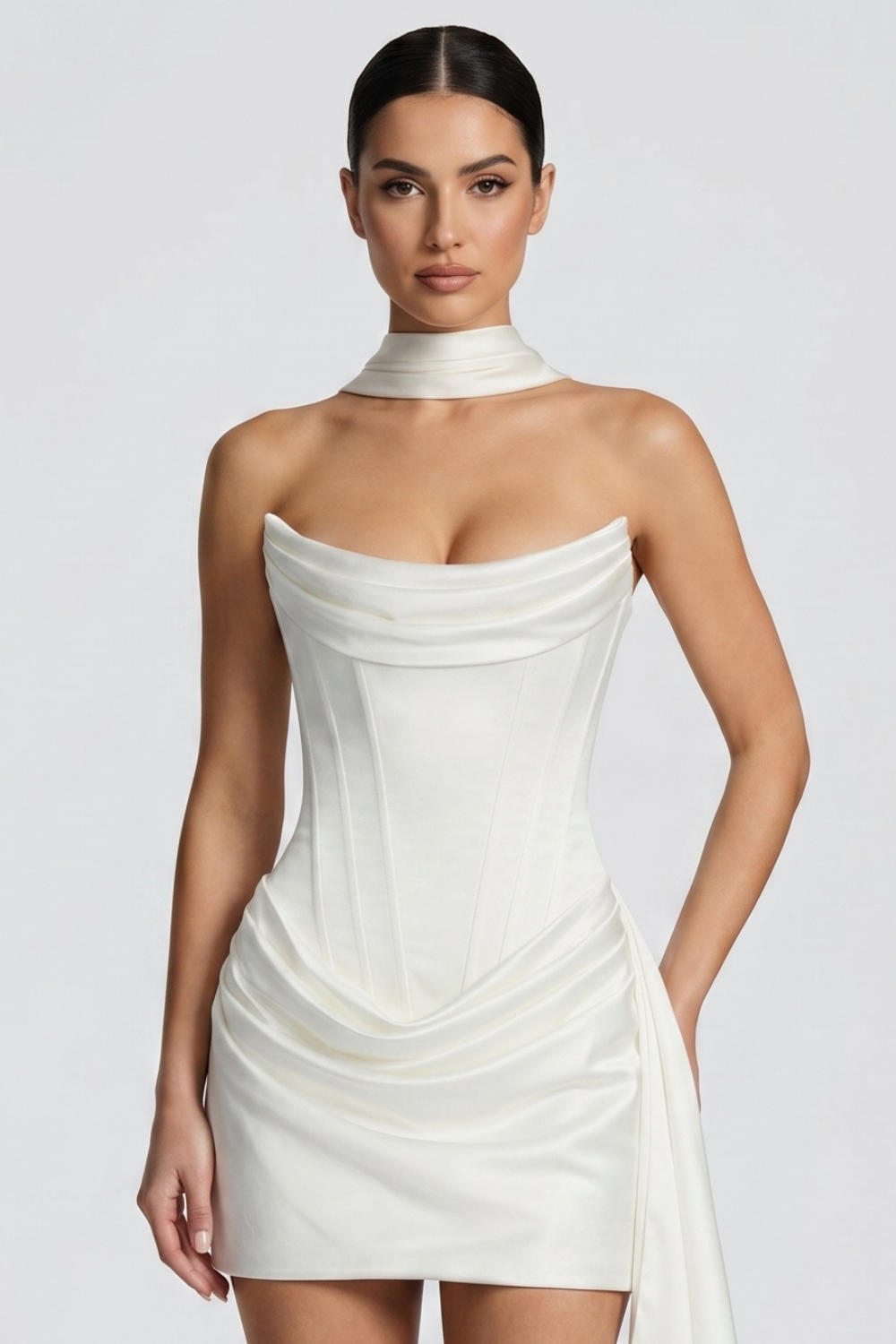 Lucy Satin Bustier Mini Dress