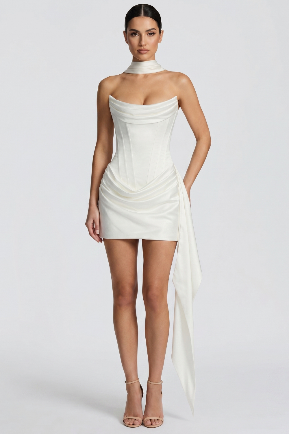 Lucy Satin Bustier Mini Dress