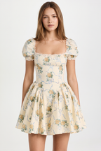 Pérola Mini Dress with Puff Sleeves