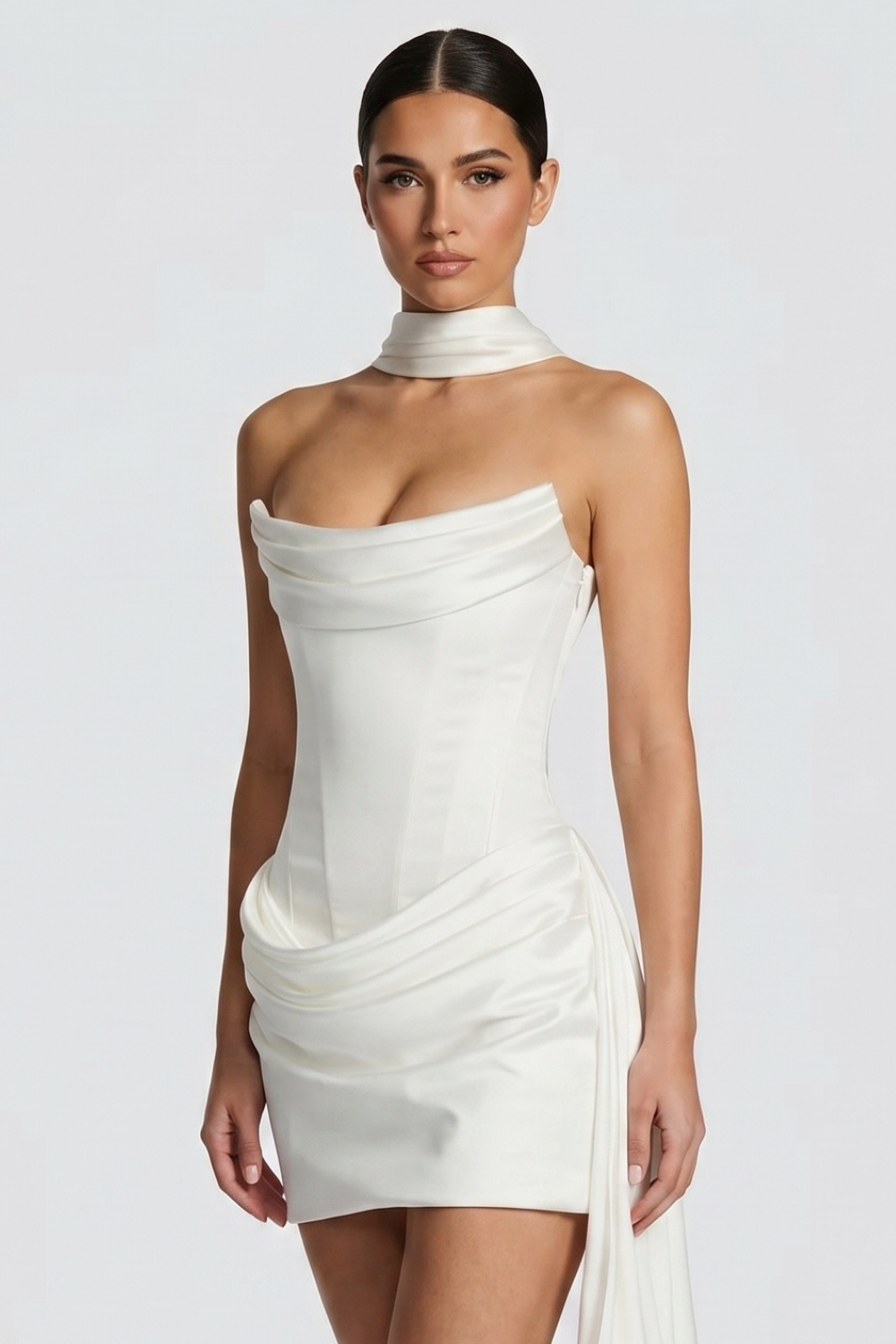 Lucy Satin Bustier Mini Dress