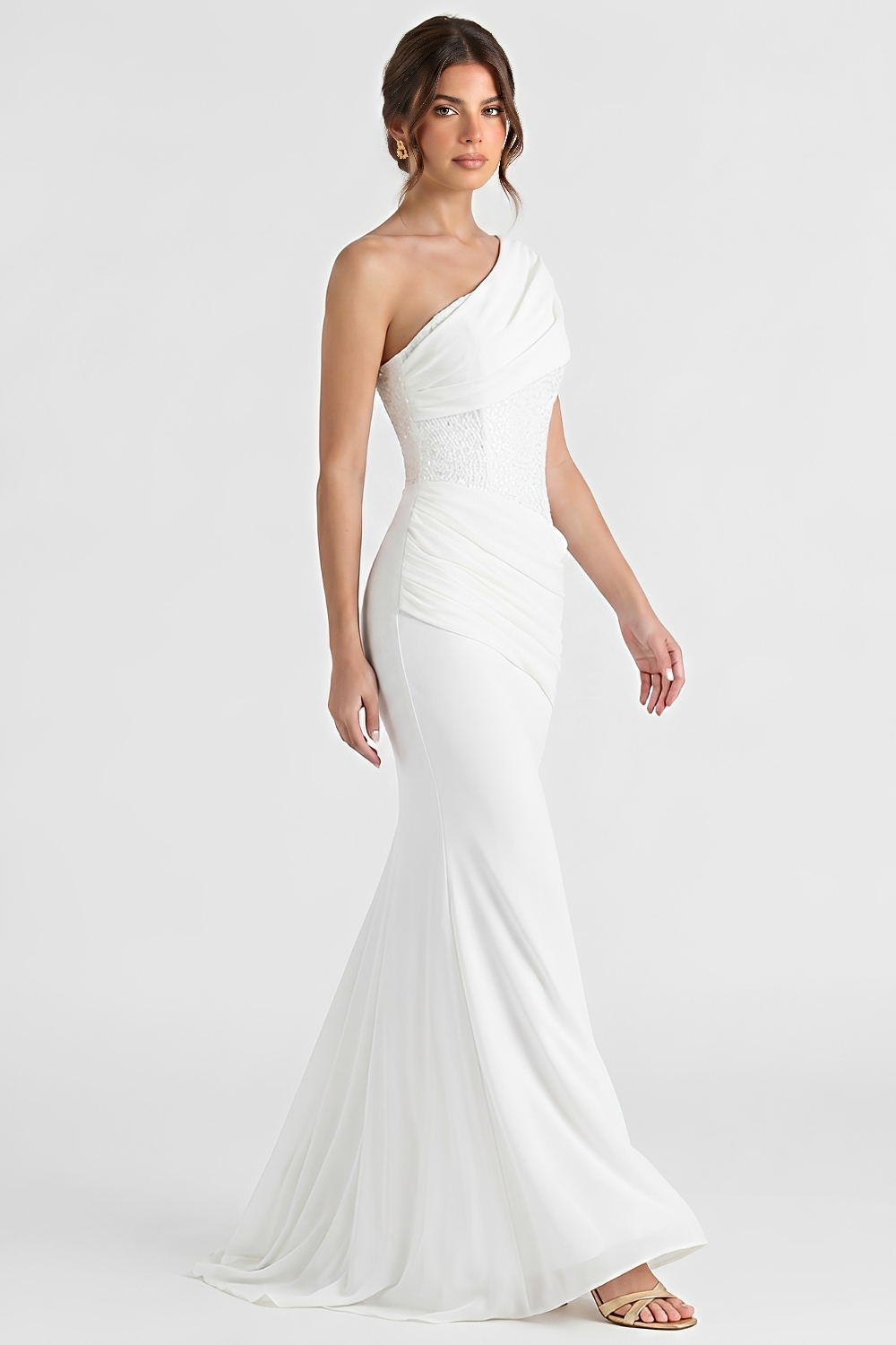 Adele One-Shoulder Bustier Maxi Dress
