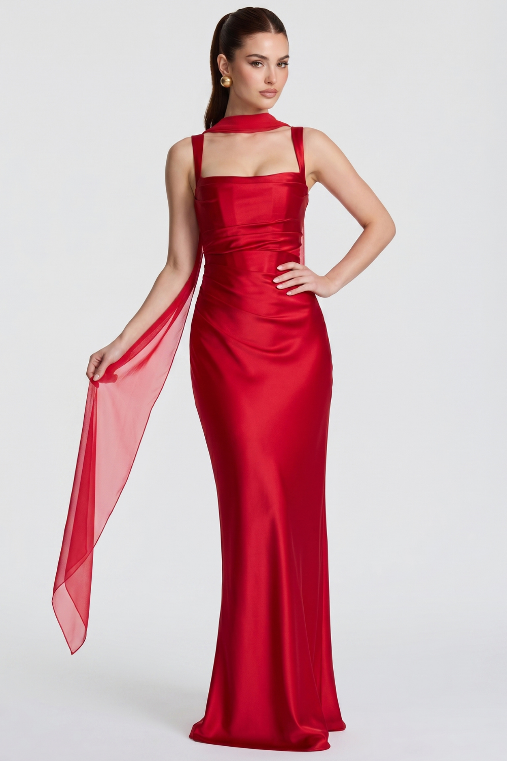 Analice Bustier Dress with Scarf