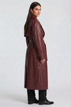 Felícia Faux Leather Trench Coat