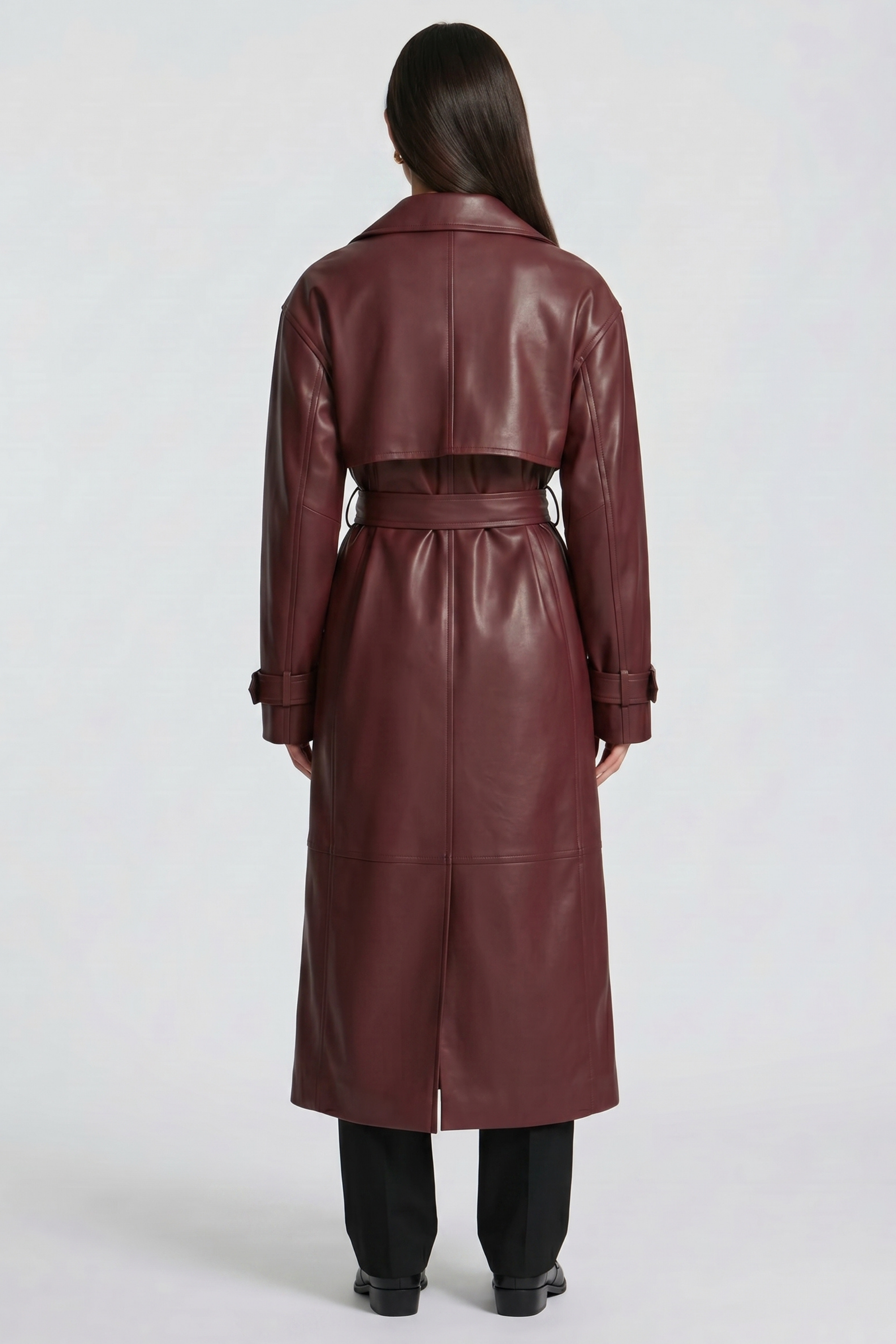 Felícia Faux Leather Trench Coat