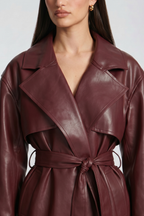 Felícia Faux Leather Trench Coat
