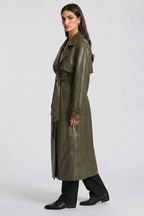 Felícia Faux Leather Trench Coat