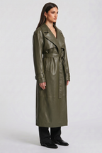 Felícia Faux Leather Trench Coat