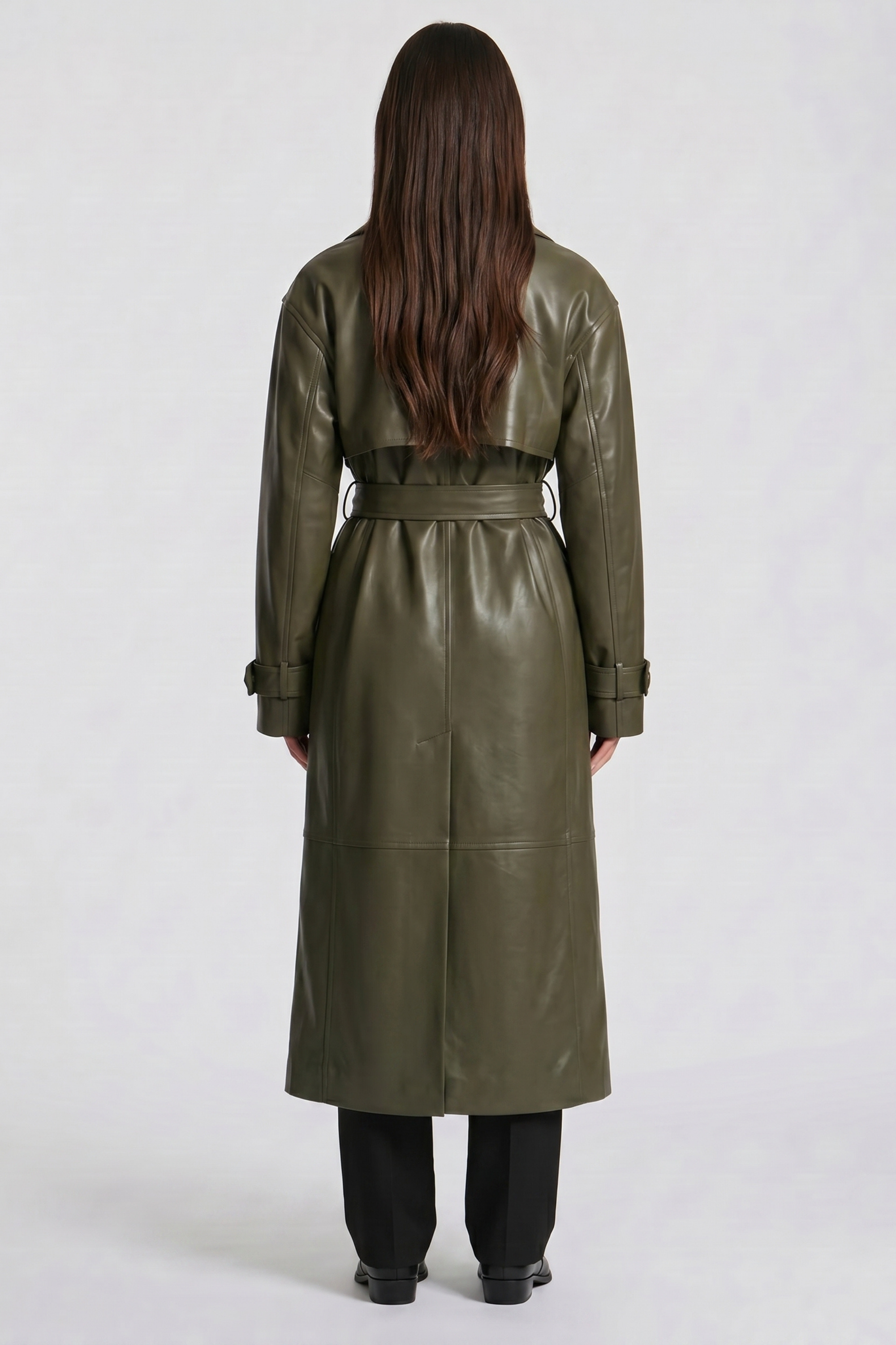 Felícia Faux Leather Trench Coat
