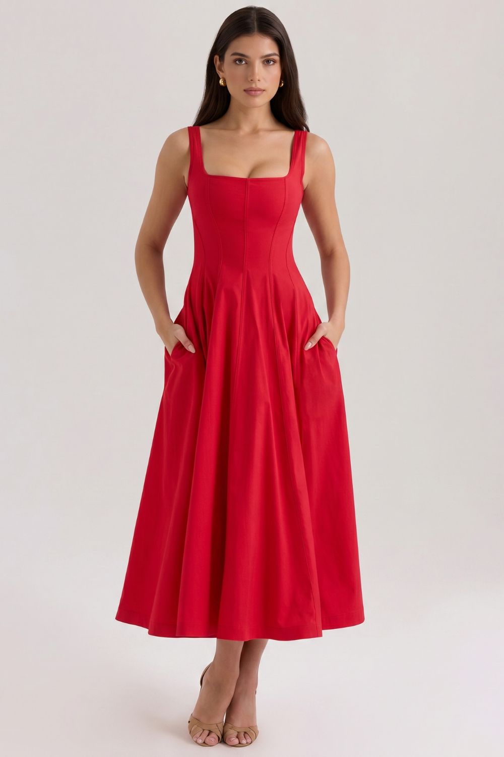 Magnólia Bustier Midi Dress