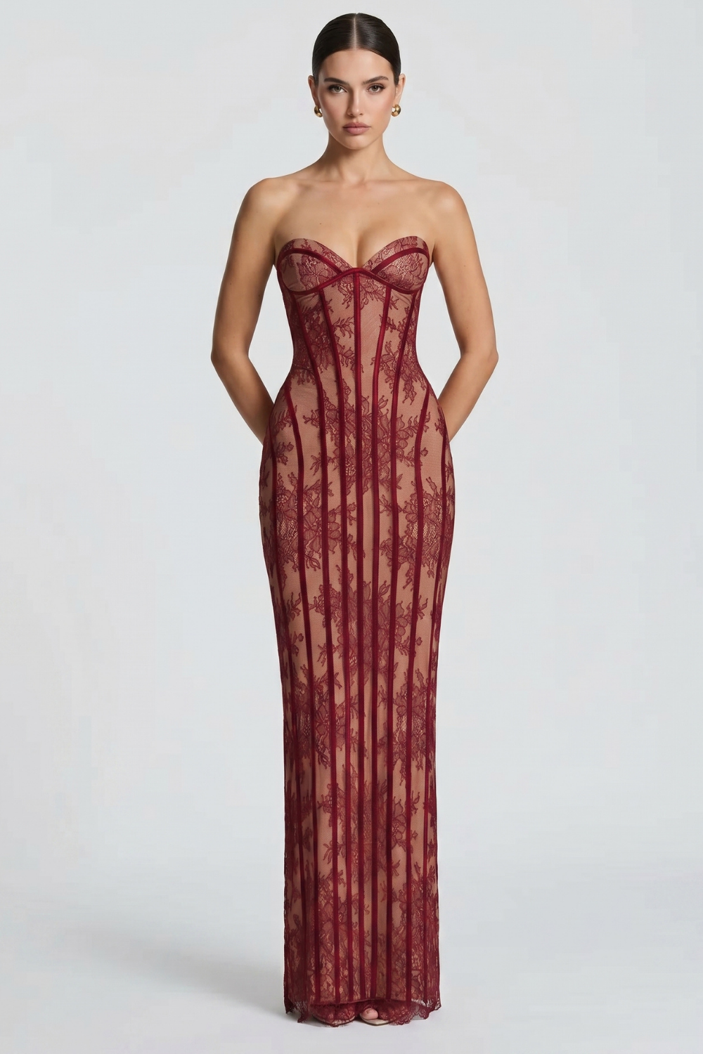 Charlotte Lace Bustier Maxi Dress
