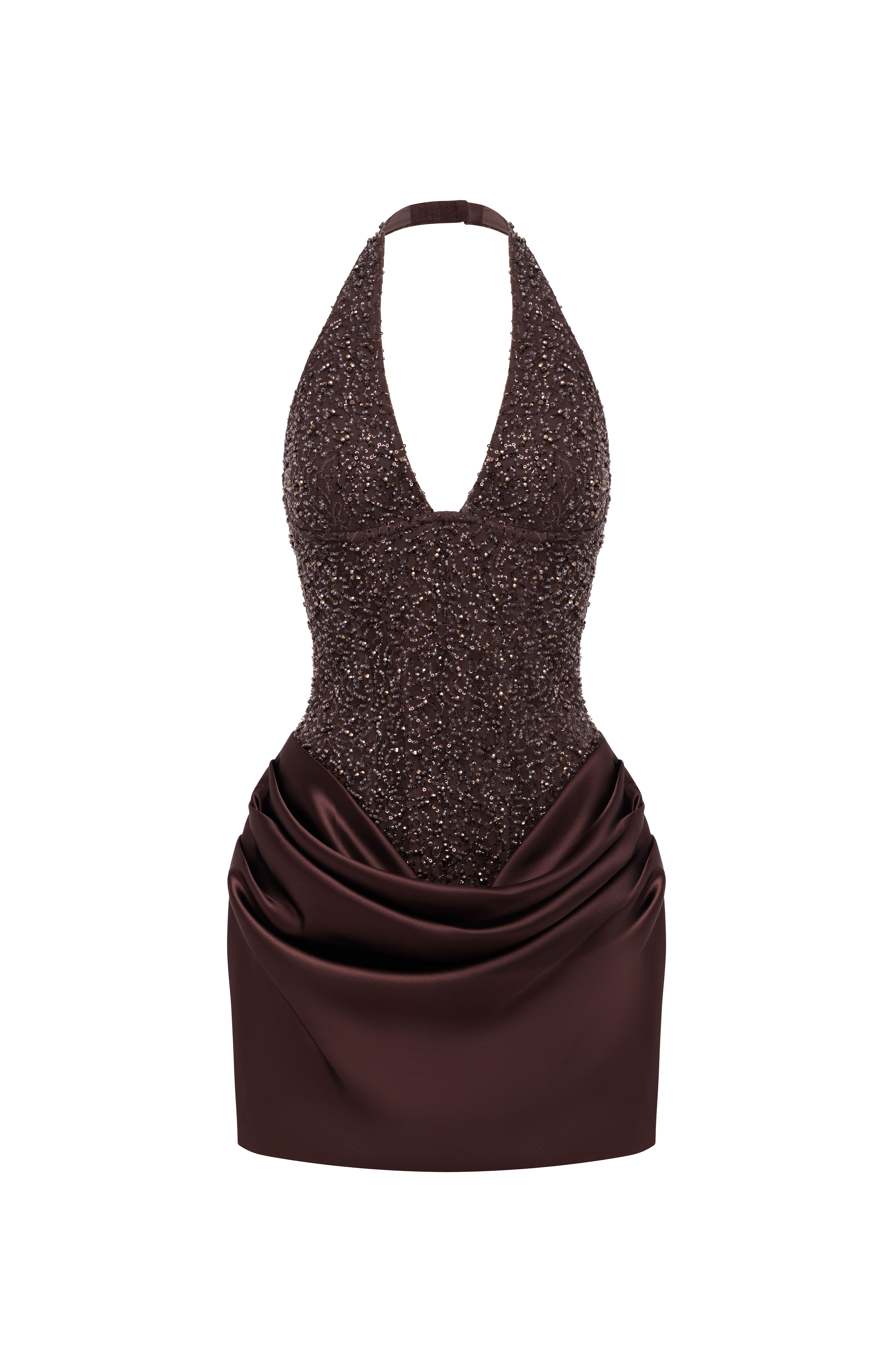 Adessa Mini Dress - Plum Brown