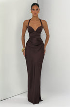 Ophelia Maxi Dress - Plum Brown