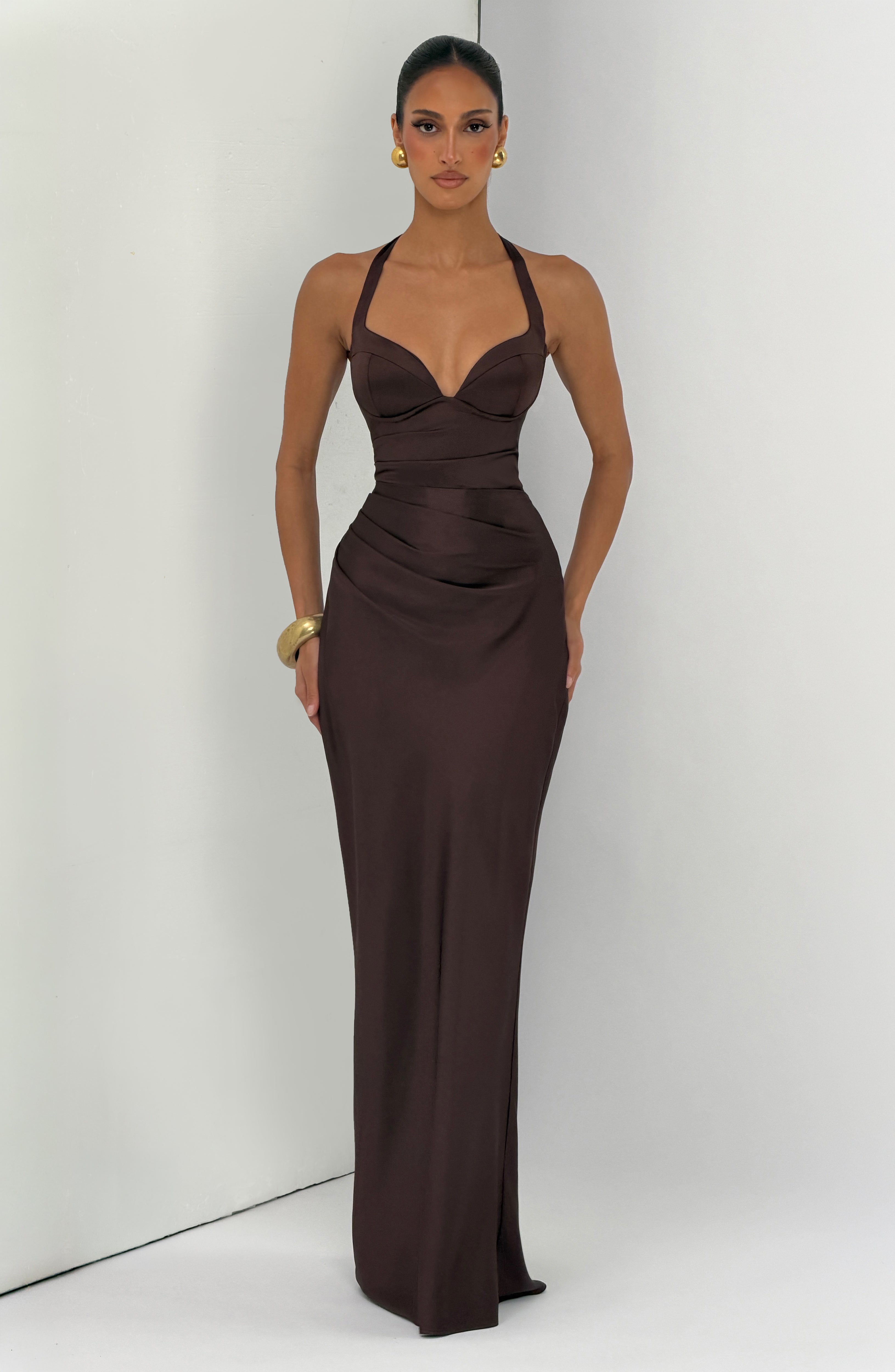 Ophelia Maxi Dress - Plum Brown