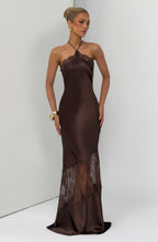 Agnetha Maxi Dress - Plum Brown