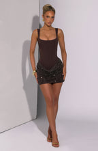 Yeona Mini Dress - Plum Brown
