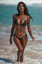 Suki Triangle Bikini Top - Black