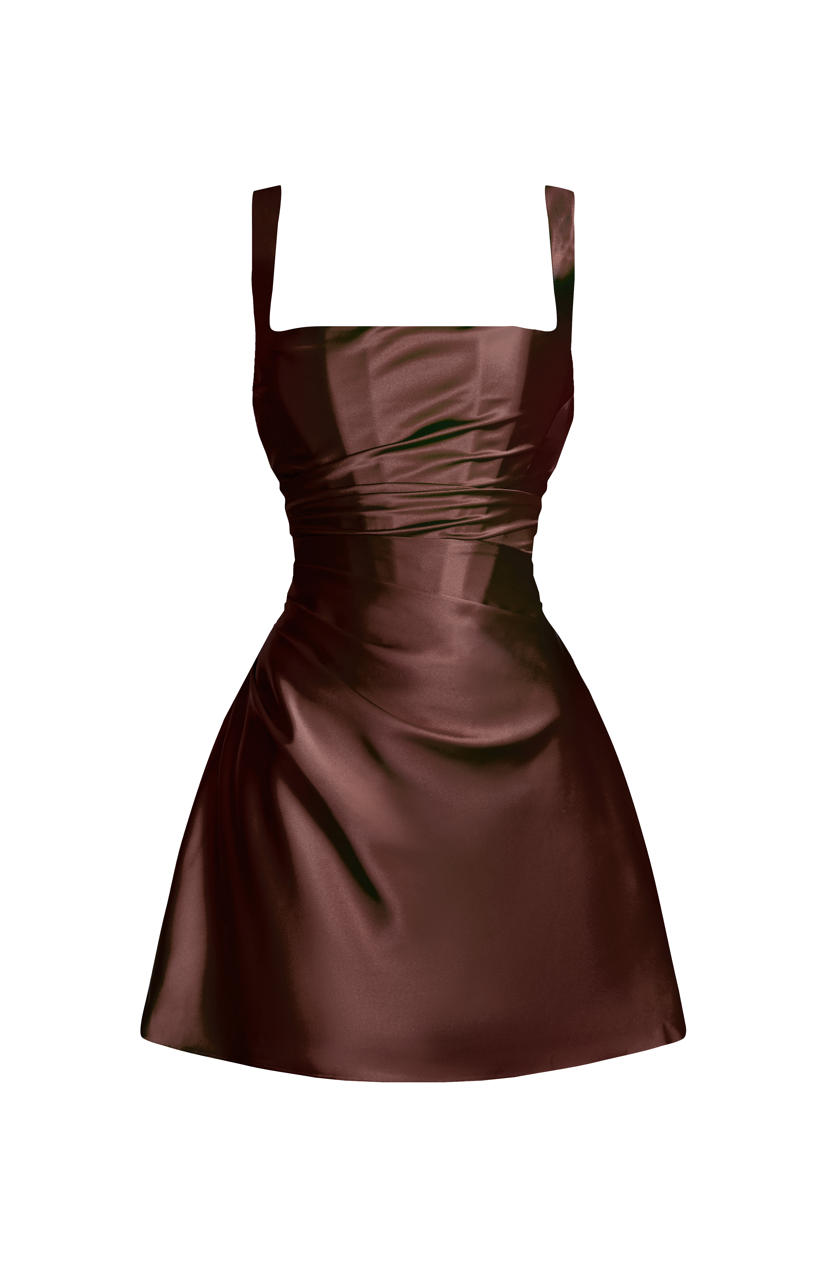 Calanthe Mini Dress - Plum Brown