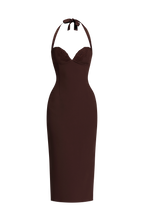 Cassia Midi Dress - Plum Brown