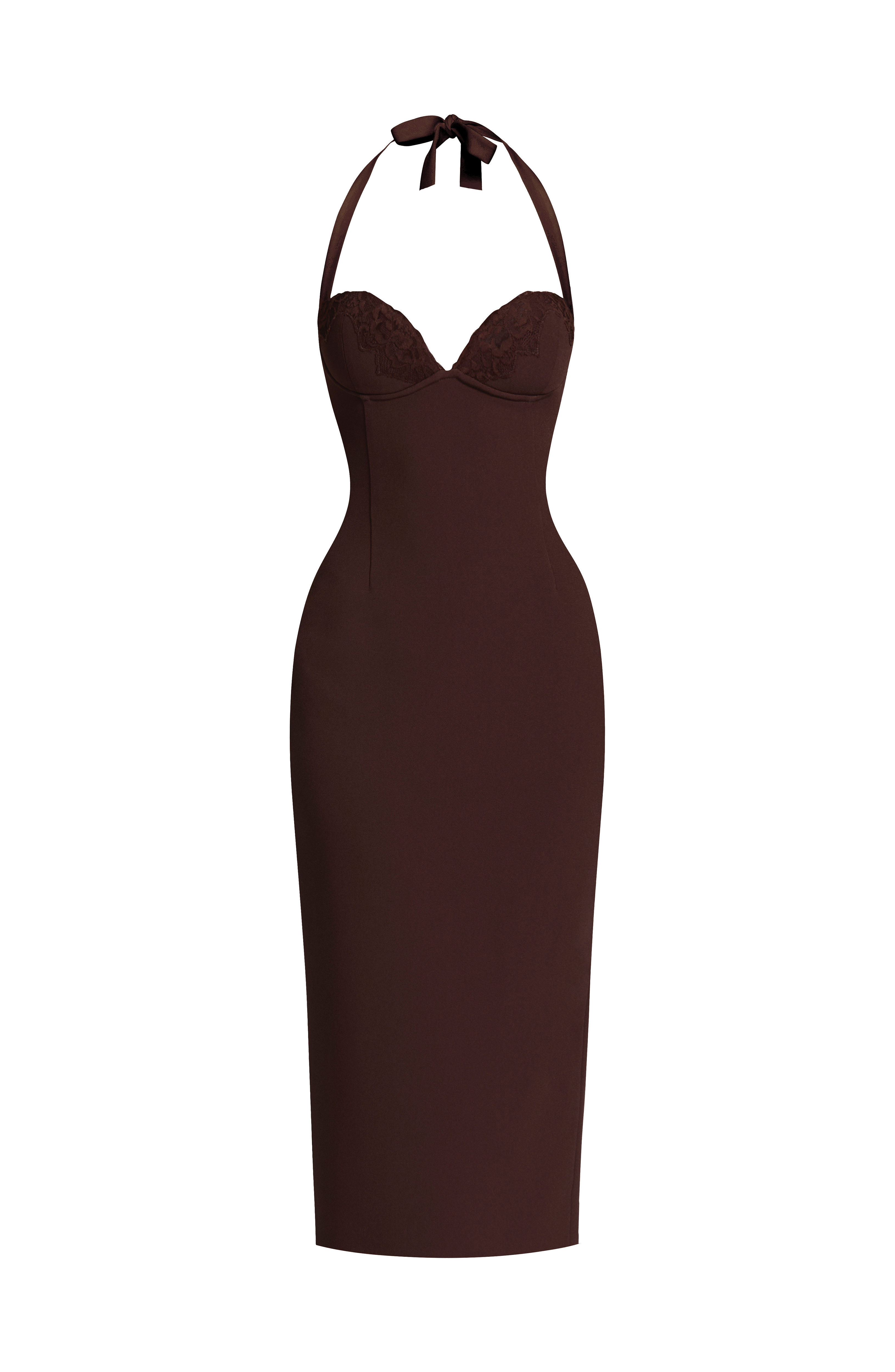 Cassia Midi Dress - Plum Brown