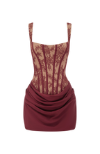 Cornelia Mini Dress - Burgundy Lace
