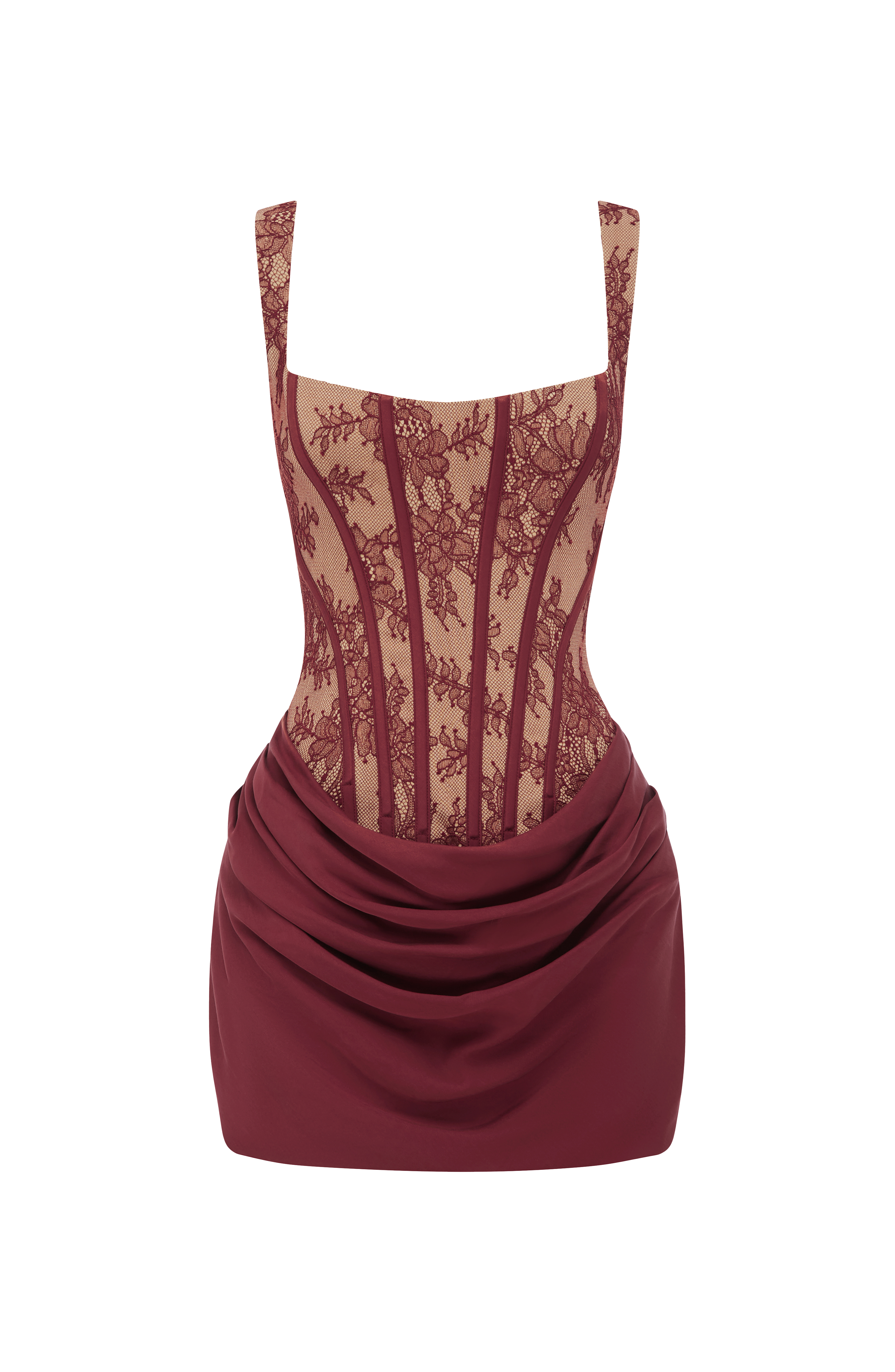 Cornelia Mini Dress - Burgundy Lace