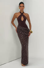 Solea Maxi Dress - Plum Brown
