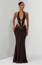 Sophie Maxi Dress - Plum Brown
