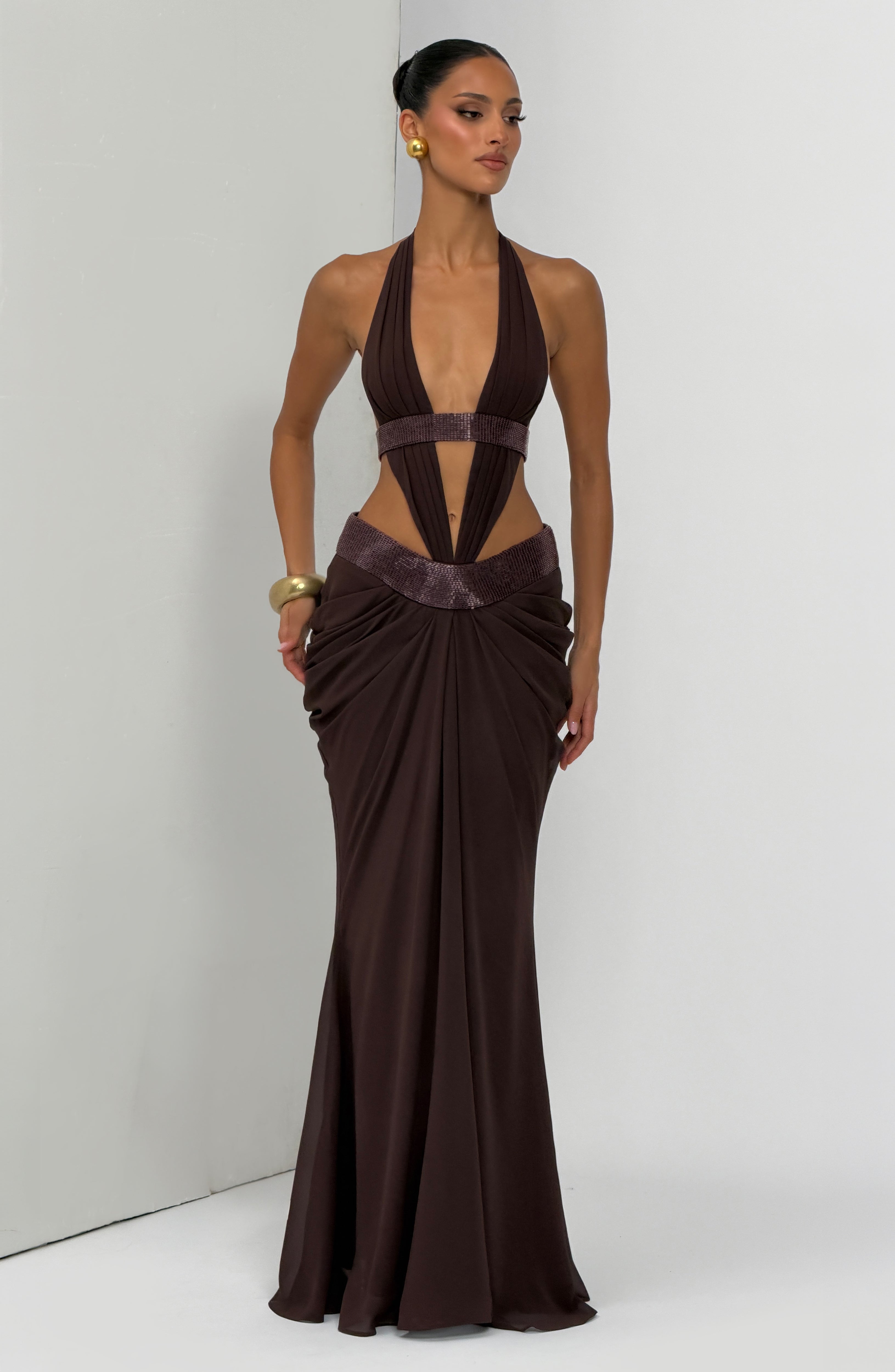 Sophie Maxi Dress - Plum Brown