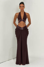 Sophie Maxi Skirt - Plum Brown