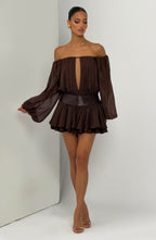 Deja Playsuit - Plum Brown