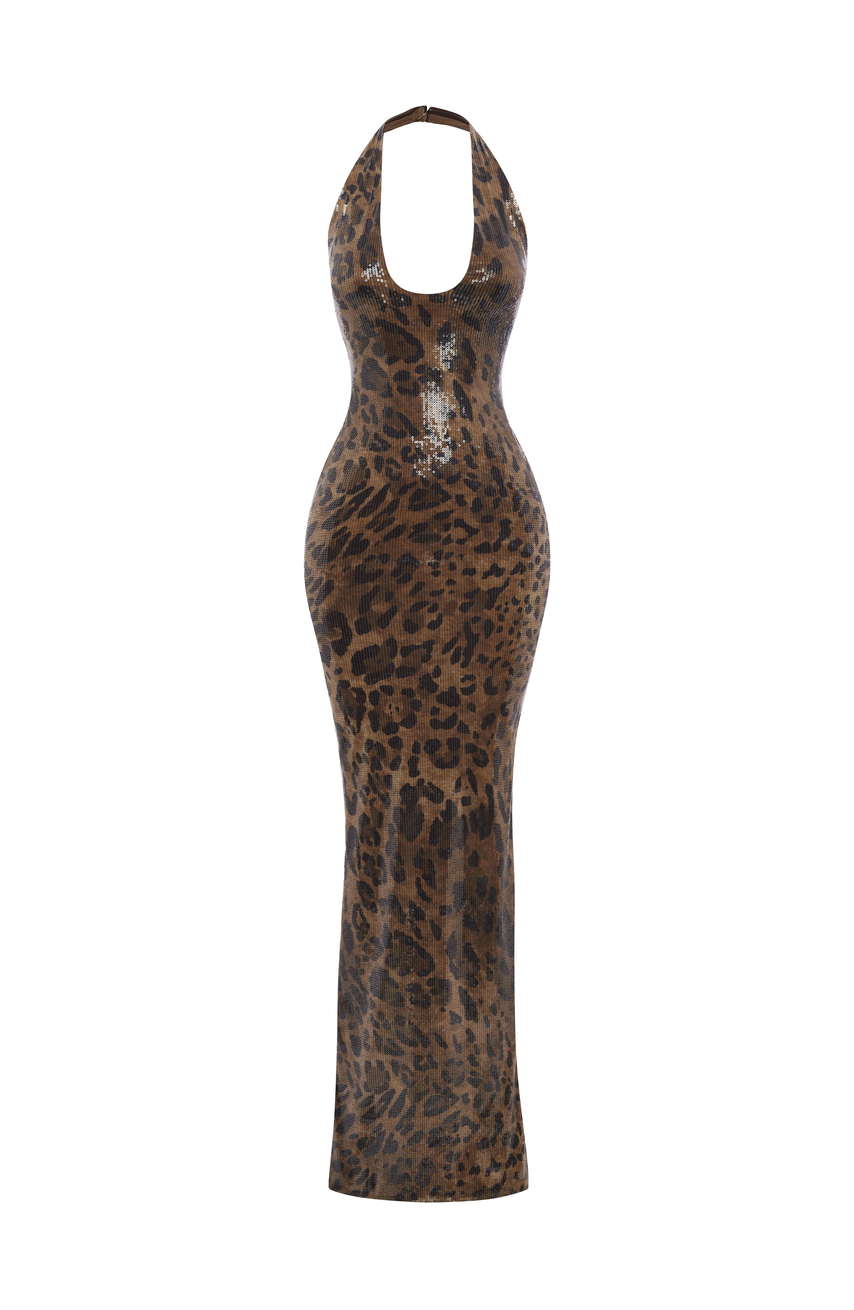 Morena Maxi Dress - Sequin Leopard Print