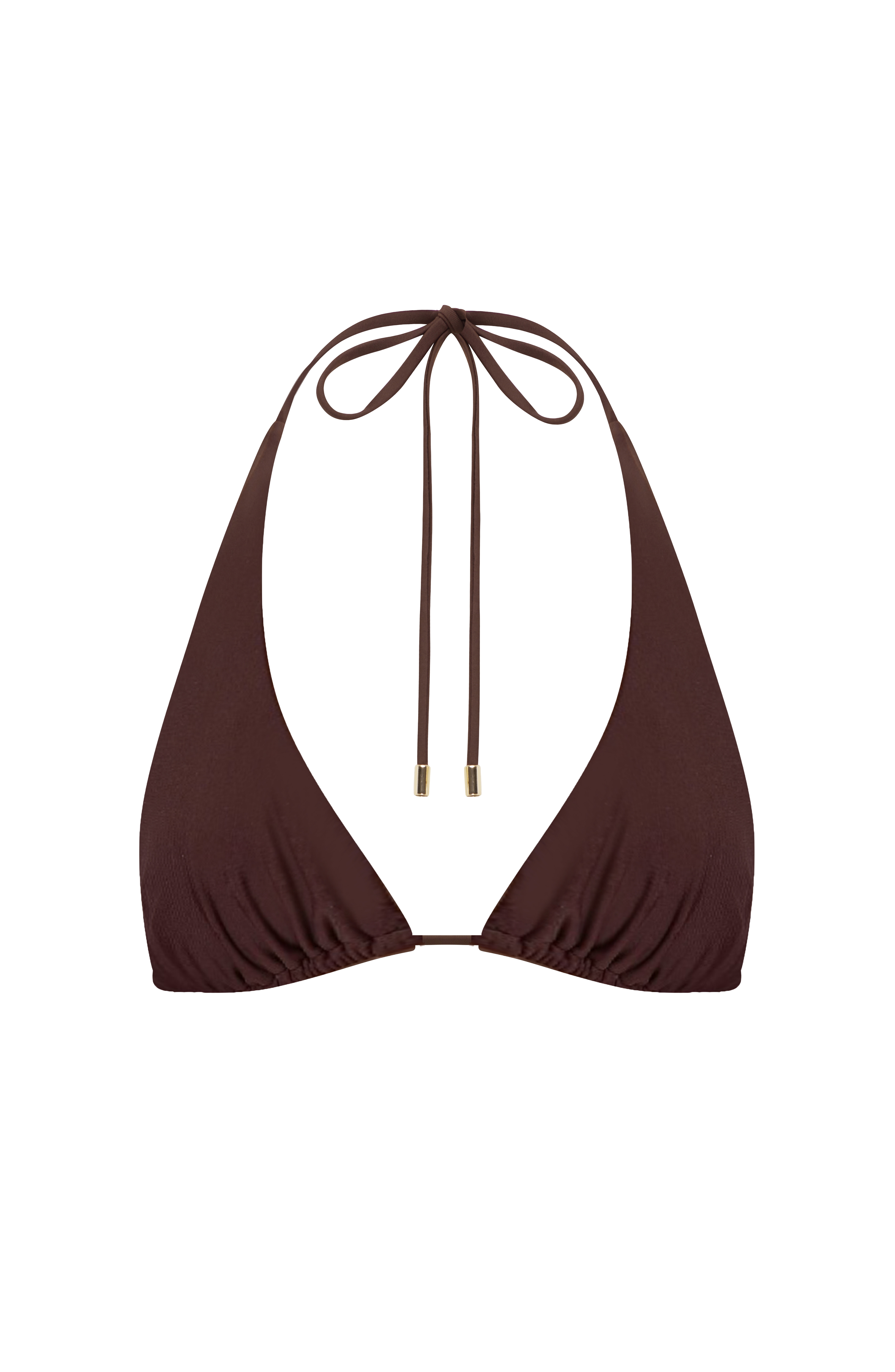 Pietra Triangle Bikini Top - Plum Brown
