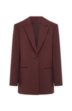 Reece Blazer - Burgundy Pinstripe