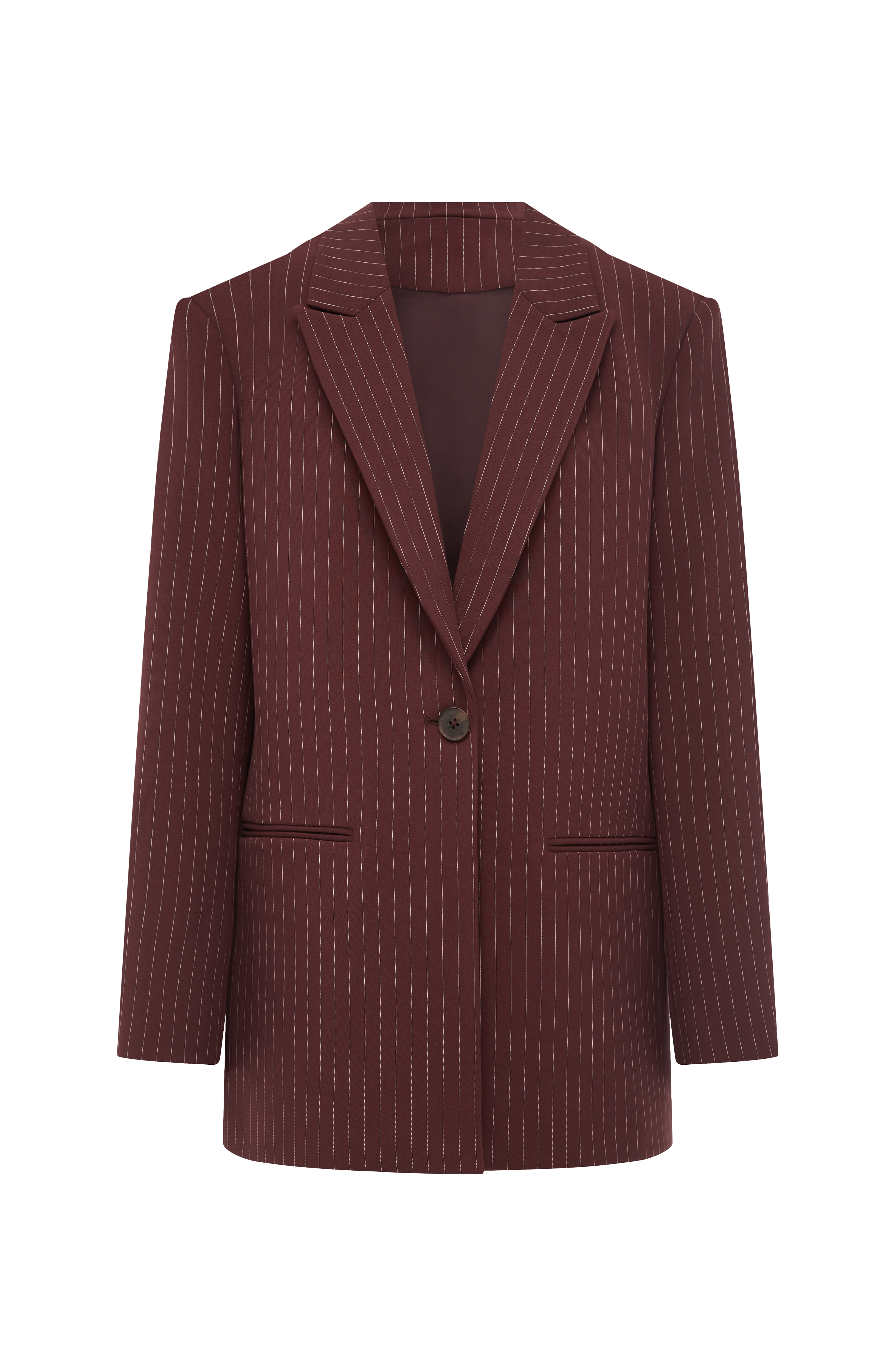 Reece Blazer - Burgundy Pinstripe