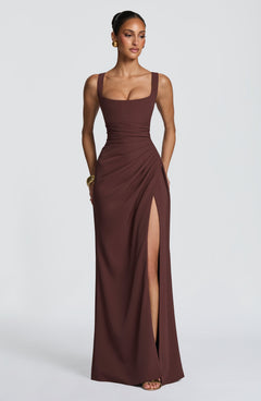 Laleh Maxi Dress - Plum Brown