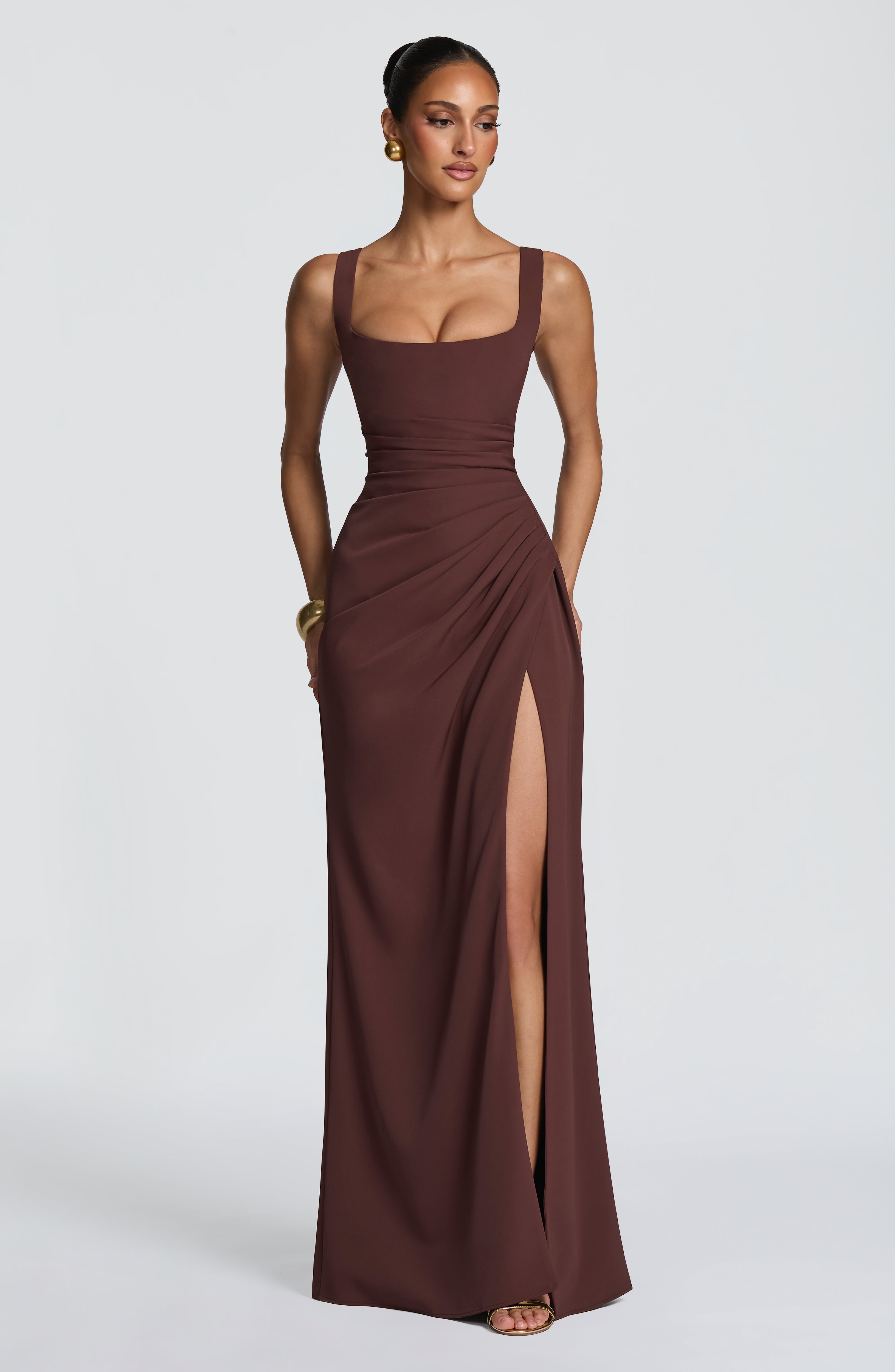 Laleh Maxi Dress - Plum Brown