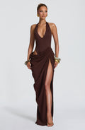 Adele Maxi Dress - Plum Brown