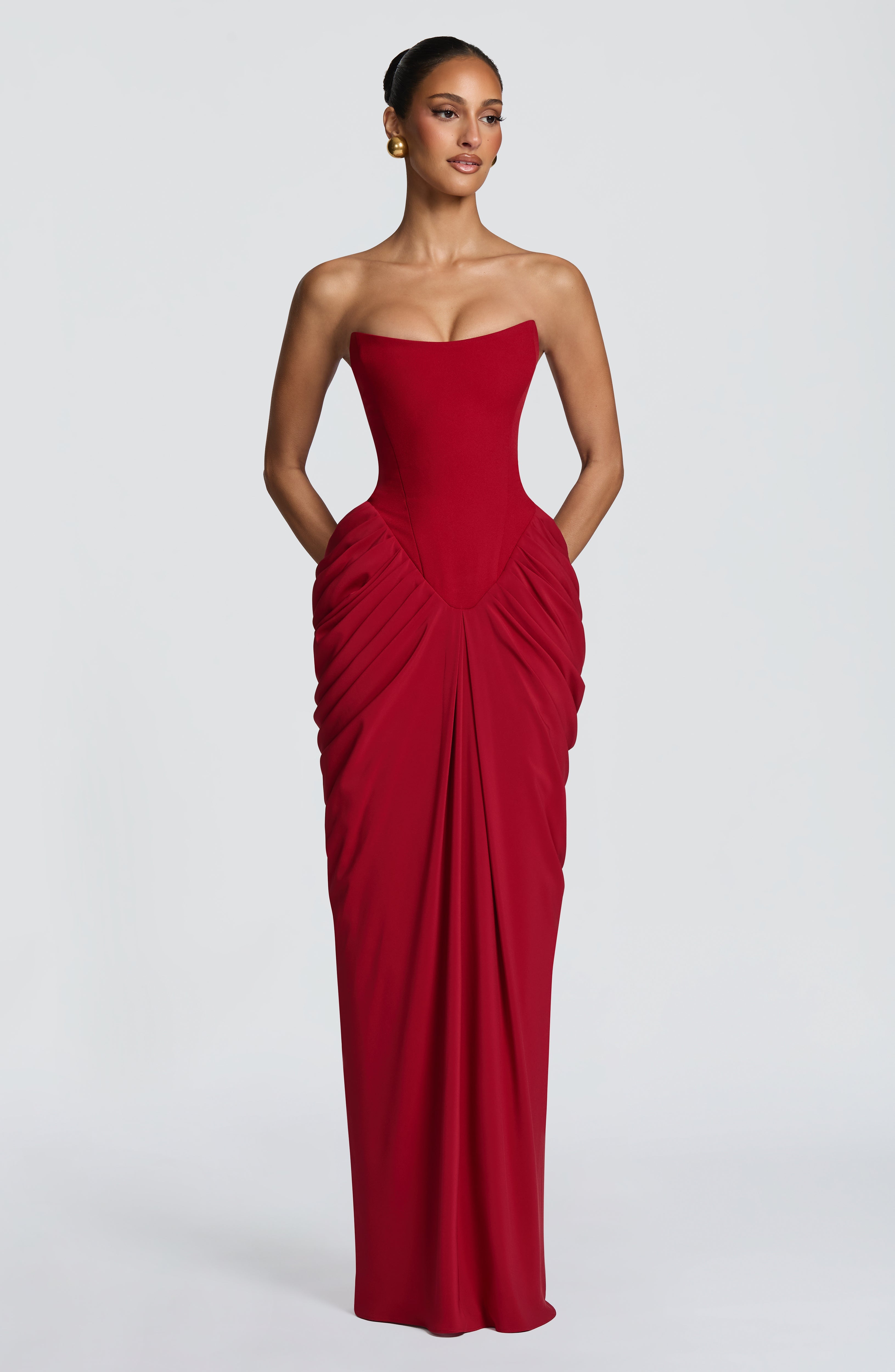 Noura Maxi Dress - Deep Red