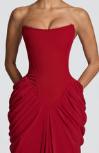 Noura Maxi Dress - Deep Red