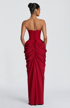 Noura Maxi Dress - Deep Red