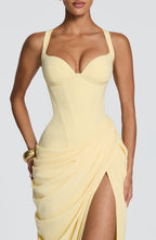 Elara Maxi Dress - Lemon