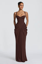 Lucille Maxi Dress - Plum Brown